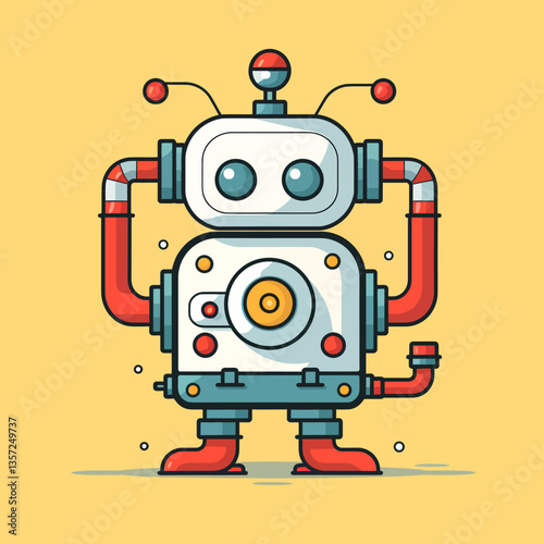vector illustration of a robot gas