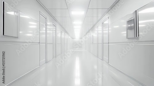 Wallpaper Mural Exploring a pristine corridor in a modern facility with bright lighting Torontodigital.ca