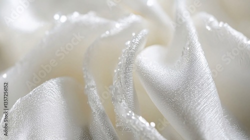 Close-Up of Elegant White Satin Fabric with Delicate Texture Details