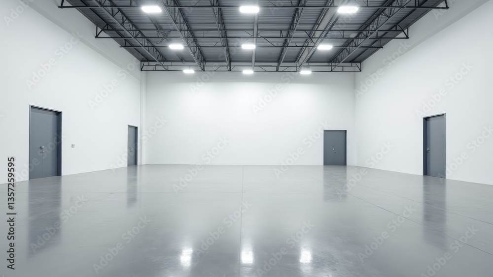Empty Industrial Space With Concrete Floor Empty Industrial Space With Concrete Floor