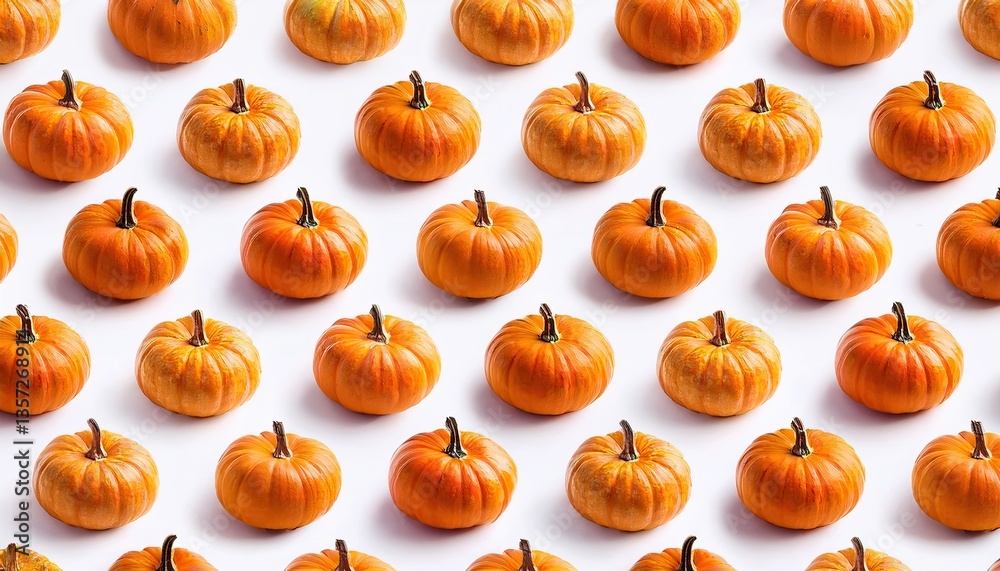 Pattern with pumpkins on a white background