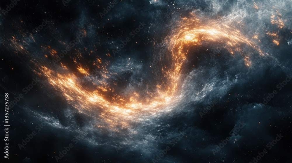 Obraz premium Captivating cosmic cloud in nebulous space a vibrant celestial formation of galaxy in starry atmosphere