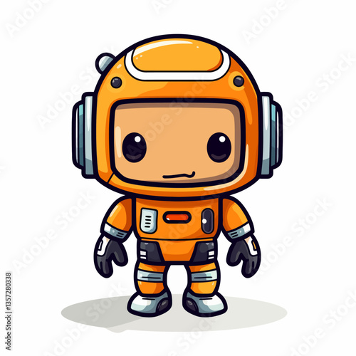 Astronaut robot isolated 