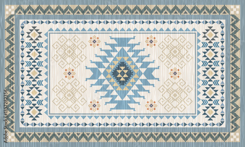 Rug pattern, carpet design Navajo Boho tribal texture,carpet pattern floral. motif,grometric. Rug design elegance, decor living dining room,bedroom. Rug pattern blanket, Woven carpet illustration.