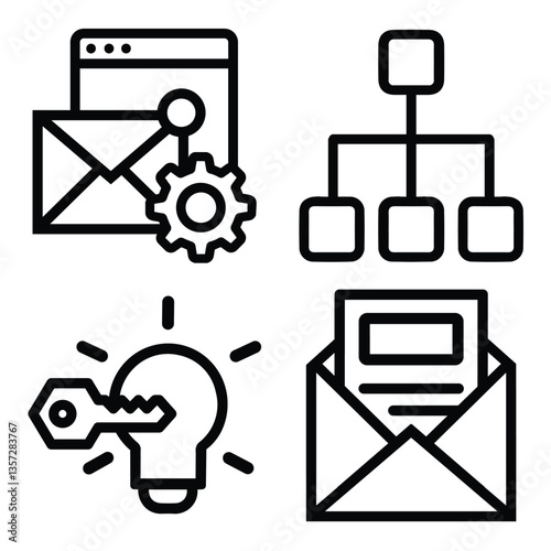 Lined Business Marketing Advertising Icons