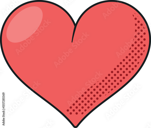 Red heart shape vector illustration