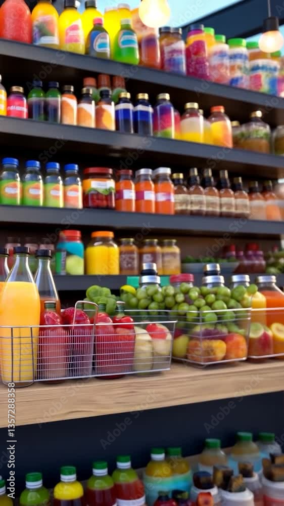custom made wallpaper toronto digitalColorful display of beverages and fresh fruits at an outdoor market with vibrant lighting