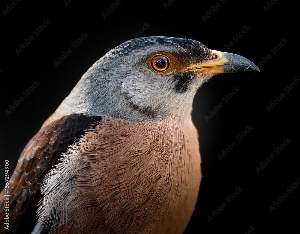 Fototapeta premium a close up of a bird with a black background
