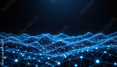 Digital Waves: An artistic representation of interconnected digital elements forming undulating waves, showcasing the complex network of the digital age.