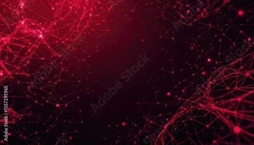 Crimson Network: Intricate, glowing networks of lines and dots on a deep crimson backdrop, evoking connections and data flow.