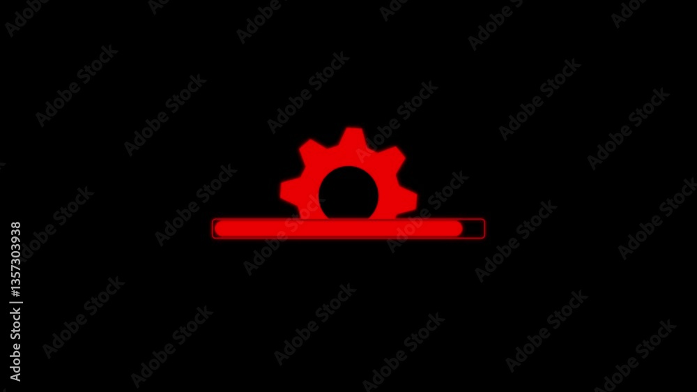 Waiting loading animation with rotating gear wheel. downloading concept ...