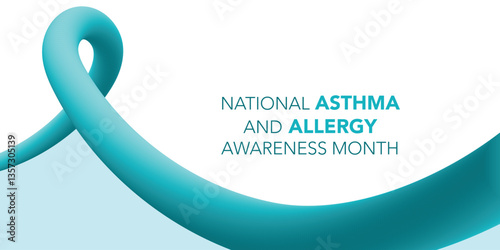 vector graphic of asthma and allergy awareness month good for asthma and allergy awareness month celebration. flat design. flyer design.flat illustration.