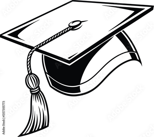 Silhouette Graduation cap vector illustration and graduation cap icon mortarboard symbol,icon, student, graduate, illustration, education, mortarboard, silhouette, college, university, cap, study, 