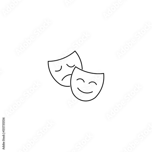 single outline icons mask or character related to cinema or film and movie. linier icons collection. editable stroke. vector illustration