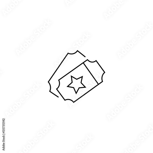 single outline icons ticket related to cinema or film and movie. linier icons collection. editable stroke. vector illustration