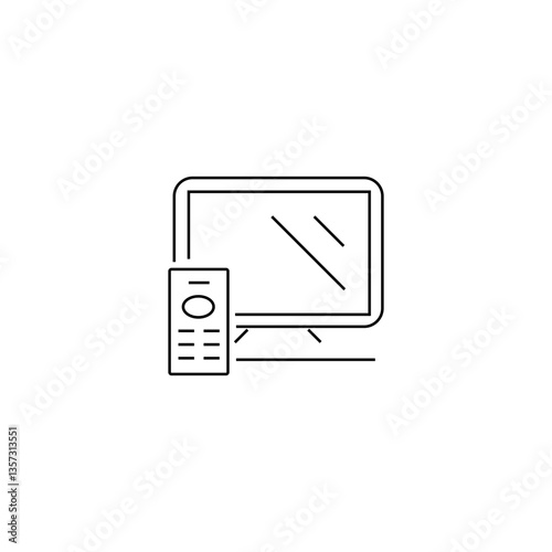 single outline icons monitor or screen related to cinema or film and movie. linier icons collection. editable stroke. vector illustration