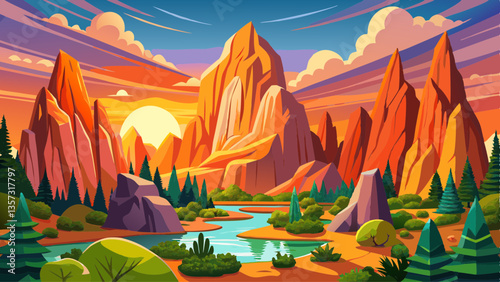 Sunrise at the Garden of the Gods in Colorado Springs, 