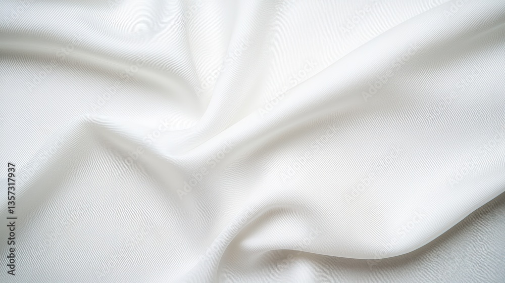 Obraz premium Elegant White Silk Satin Fabric with Smooth, Soft Texture Ideal for Fashion and Interior Design Applications