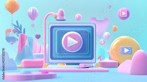 Video and podcast. Vector illustrations of multimedia, video, streaming, podcast, broadcasting, webinar, social media, shorts, communication, app. 