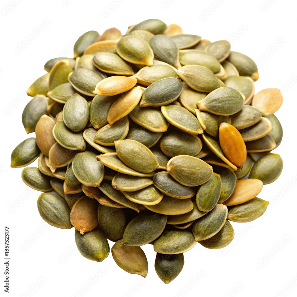 A CloseUp View of a Pile of Roasted Pumpkin Seeds on a Black Background A CloseUp View of a Pile of Roasted Pumpkin Seeds on a Black Background