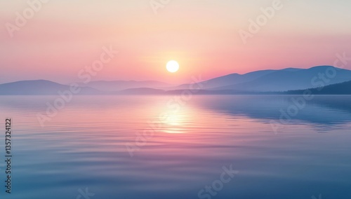Wallpaper Mural A beautiful sunset illuminating mountains and a tranquil lakes surface Torontodigital.ca
