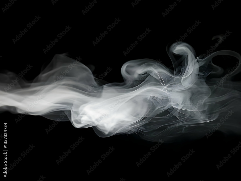 Fototapeta premium A mesmerizing swirl of gray smoke against a dark background, capturing the ethereal beauty of nature's unseen elements.