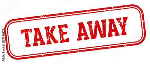 take away stamp. take away rectangular stamp on white background