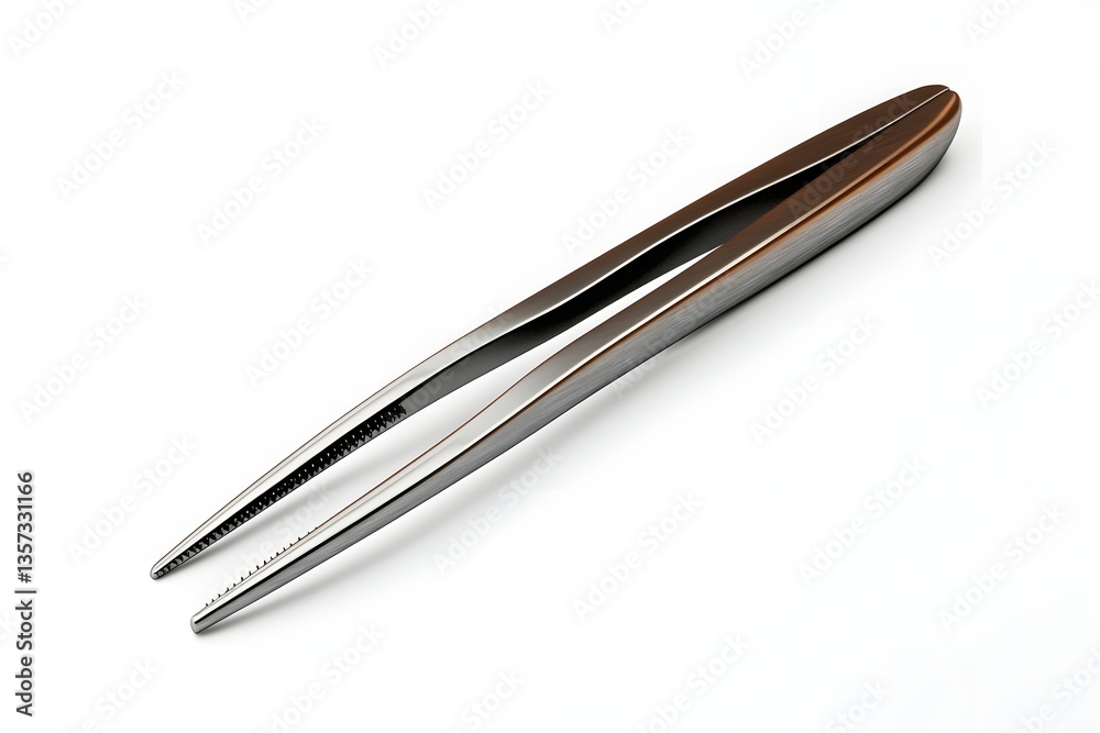 Tweezers Top View isolated on white background Tweezers Top View isolated on white background