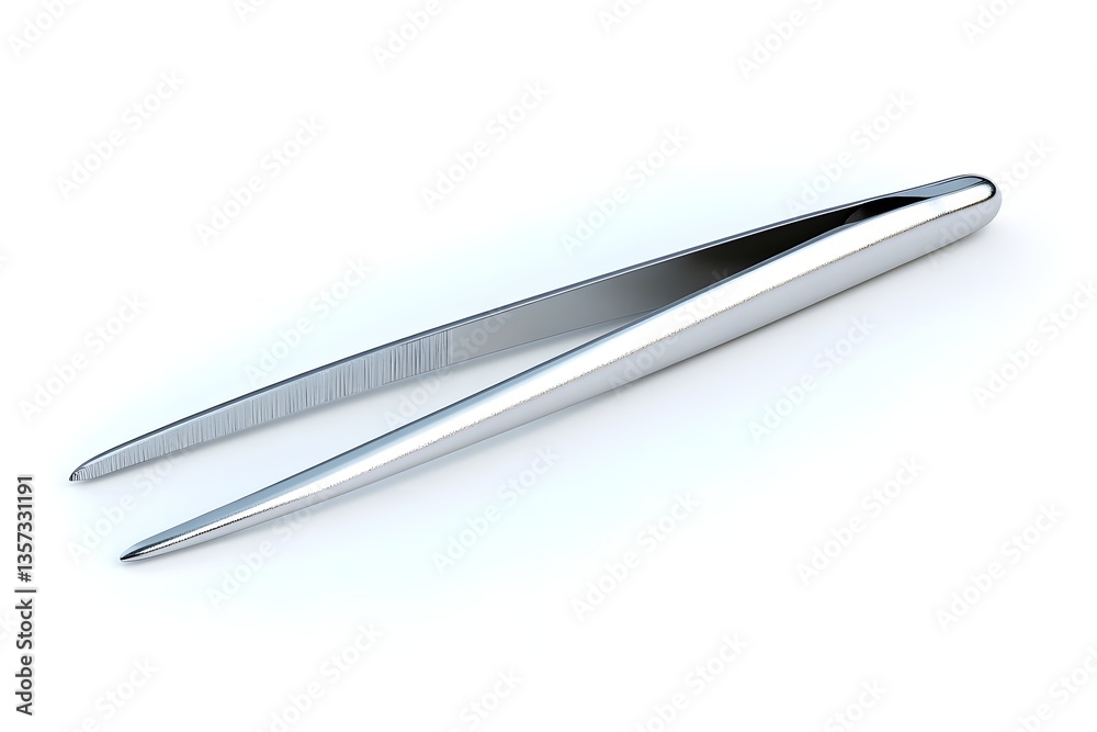 Tweezers Top View isolated on white background Tweezers Top View isolated on white background