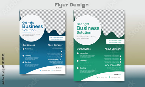 A package of 2 a4 eye catchy and stylish template, vector poster in multiple colour variation, corporative design, Flyer Layout, clean