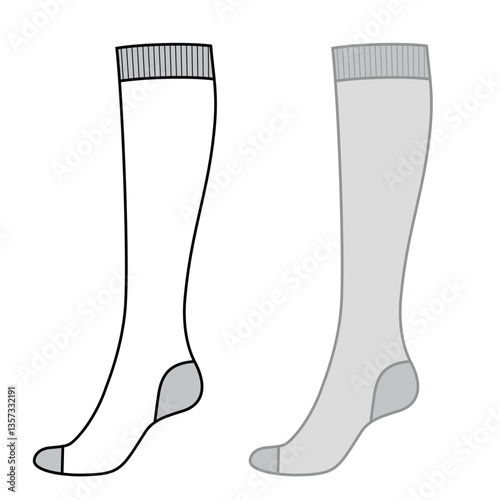 Knee-high socks length set. Fashion accessory clothing