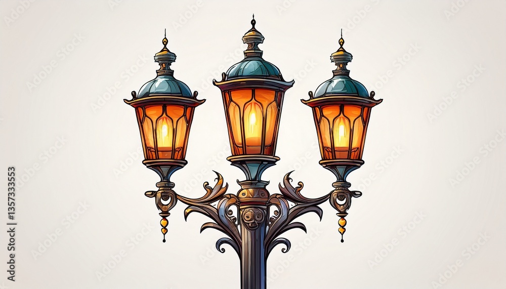 street lamp isolated on white background generative ai street lamp isolated on white background generative ai