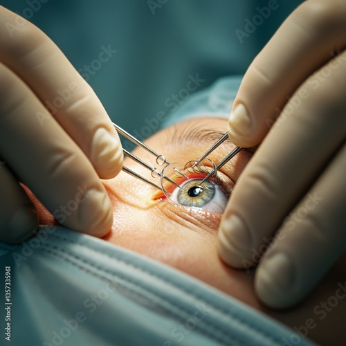 Precision Eye Surgery A Close-Up View of Cataract or Refractive Procedure