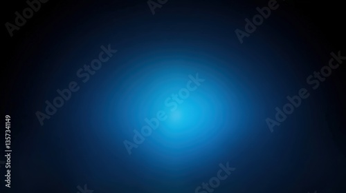 Beautiful Dark Blue to Black Gradient Background with a Bright Central Luminous Spot Creating an Appealing Radial Effect for Artistic Use and Design