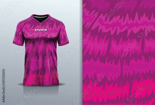 T-shirt mockup abstract texture grunge texture sport jersey design for football, soccer, racing, esports, running, in purple burgundy color