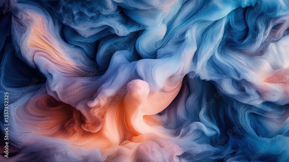 Abstract swirls of color mixing in a liquid medium; dynamic colors in motion Abstract swirls of color mixing in a liquid medium; dynamic colors in motion