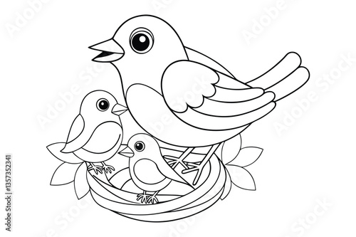 Bird coloring book for kids 