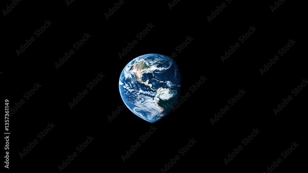 Fototapeta premium Serene picture of Earth with heart symbol promoting love for environment