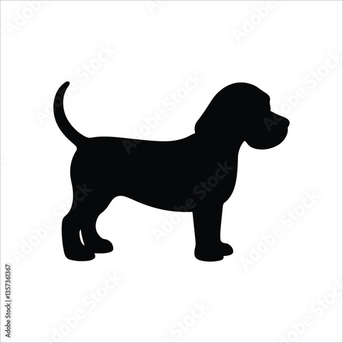 Dog silhouette vector illustration, Silhouette of a Dog