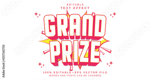 Editable text style effect - Grand Prize text style theme.