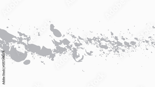 The image is a digital illustration depicting a stream of numerous white, translucent bubbles or spheres against a pure white background.  The bubbles vary slightly in size and are clustered