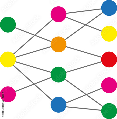Artificial intelligence flat colors icon

