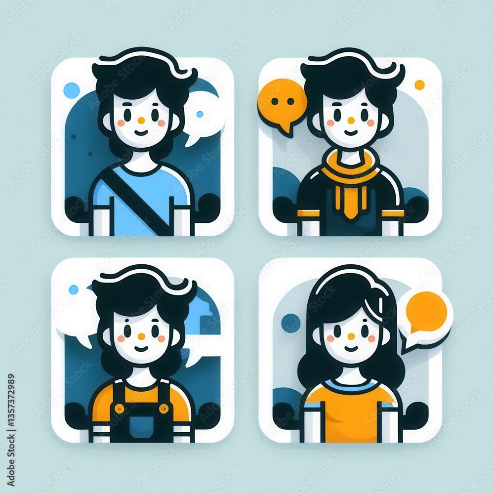 Fototapeta premium Engaging digital character designs creative studio graphic art modern environment vibrant concept