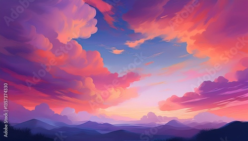 sunset over the mountains