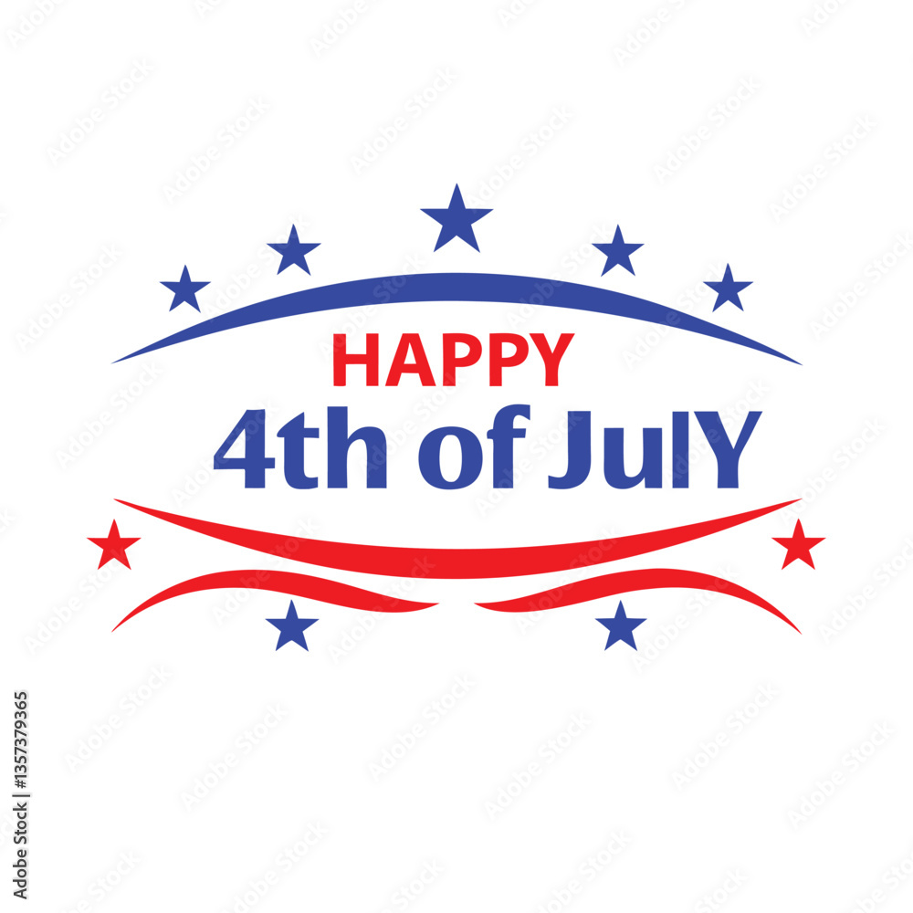 4th of July Typography Vector Art | Patriotic T-Shirt Text Illustration Design 4th of July Typography Vector Art | Patriotic T-Shirt Text Illustration Design