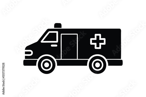 Ambulance truck icon on white background