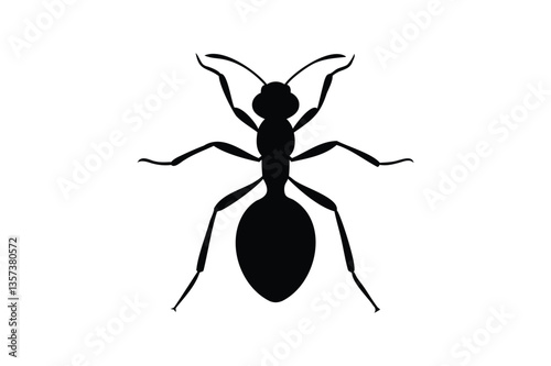 Ant icon silhouette on white background