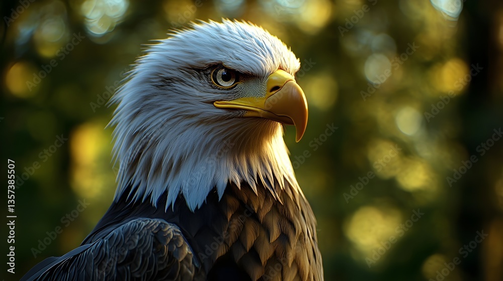 Obraz premium A realistic digital painting of a neon eagle, glowing vibrantly with futuristic lighting effects.Concepts : Futurism, cyberpunk, technology, digital art, night glow, creativity, neon aesthetics, gamin