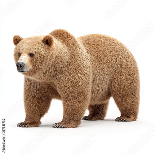 Wallpaper Mural Large Brown Bear on White Background Torontodigital.ca