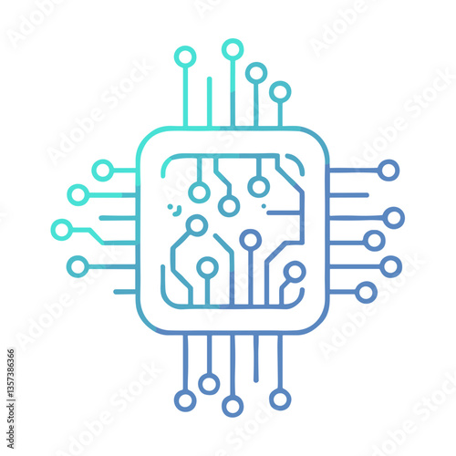AI-Powered Brain Chip – Futuristic Neural Technology Vector